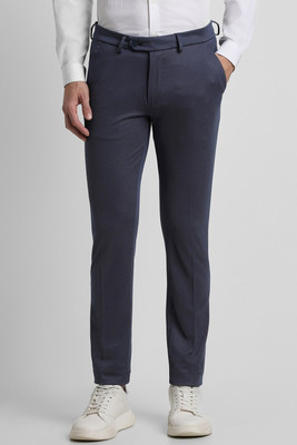 PETER ENGLAND Slim Fit Men Dark Blue Trousers