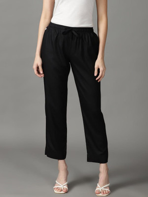 PCR Fashion Comfort Fit Women Black Trousers