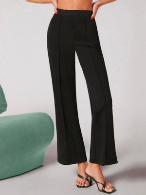 BELWELL Flared Women Black Trousers
