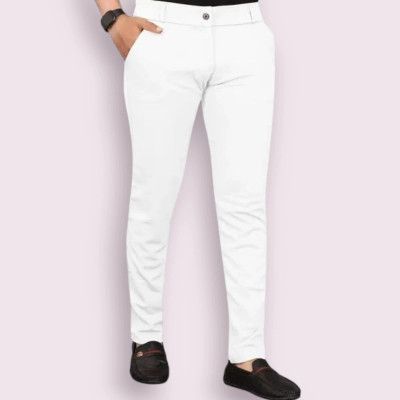 ISUEL FAB Slim Fit Men White Trousers