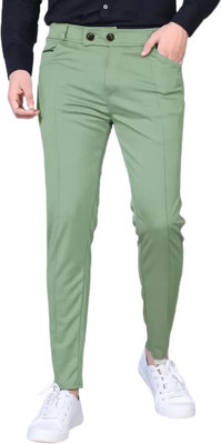 HOC Regular Fit Men Light Green Trousers