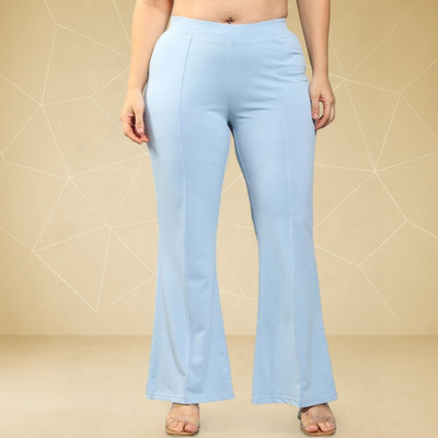 Anitafashion Loose Fit Women Light Blue Trousers