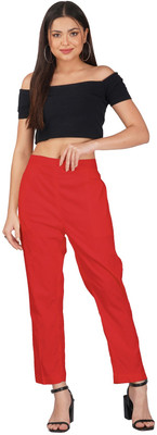 Siobhan Slim Fit Women Red Trousers