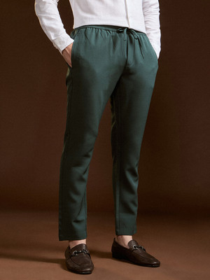 THE BEAR HOUSE Slim Fit Men Green Trousers