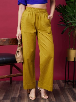 Globus Relaxed Women Yellow Trousers