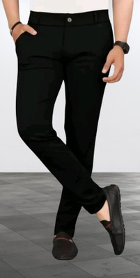 Nitya TrackP Slim Fit Men Black Trousers