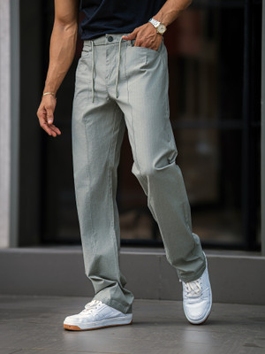 MANIAC Regular Fit Men Grey Trousers