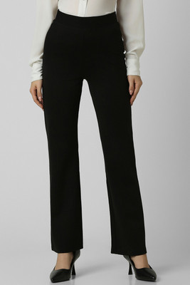 VAN HEUSEN Regular Fit Women Black Trousers