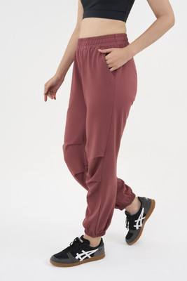 DCYPHR Loose Fit Women Maroon Trousers