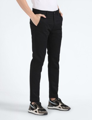 FLYING MACHINE Regular Fit Men Black Trousers