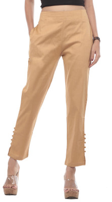 TRUELADY Regular Fit Women Beige Trousers