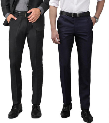 ELANHOOD Regular Fit Men Black, Blue Trousers