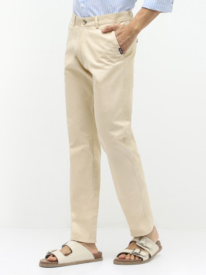 Urbano Fashion Slim Fit Men Cream Trousers