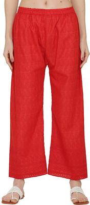 HouseOfCommon Flared Women Red Trousers