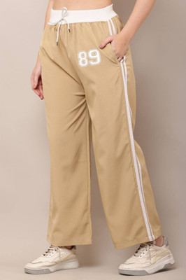 QeonCloset Loose Fit Women Beige Trousers