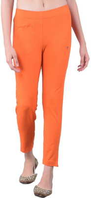Comfort Lady Regular Fit Women Orange Trousers