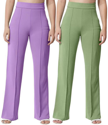 FRASTOPEL Straight Fit Women Light Green Trousers