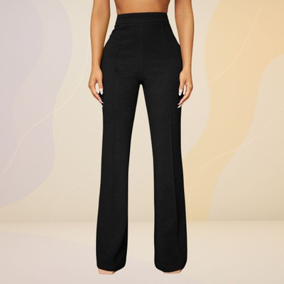Squadfashion Loose Fit Women Black Trousers