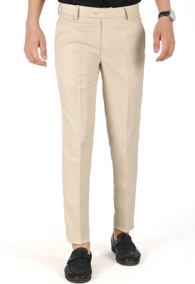 sntc Regular Fit Men Cream Trousers
