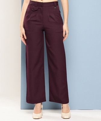 HERE&NOW Regular Fit Girls Purple Trousers