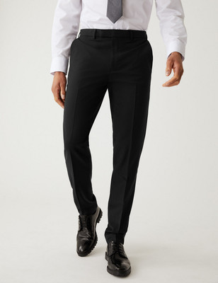 MARKS & SPENCER Regular Fit Men Black Trousers