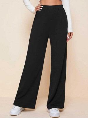 Broadstar Straight Fit Women Black Trousers