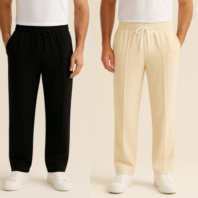 clubbuzz Regular Fit Men Beige Trousers
