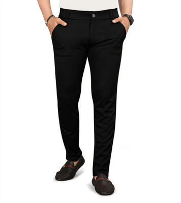 Raienterprises Slim Fit Men Black Trousers
