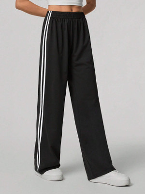 Dockstreet Loose Fit Women White, Black Trousers