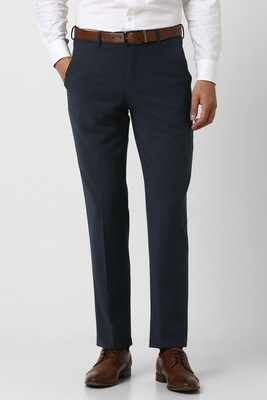 VAN HEUSEN Regular Fit Men Blue Trousers