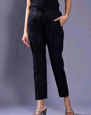 Outerwear Regular Fit Women Black Trousers