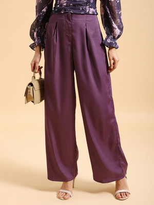Tokyo Talkies Regular Fit Women Purple Trousers