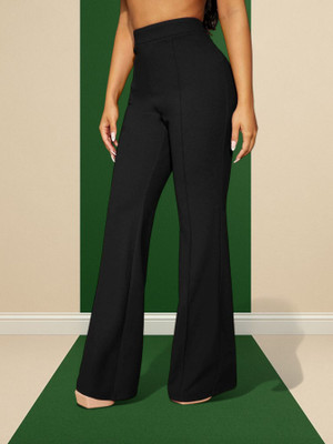 HouseOfCommon Regular Fit Women Black Trousers