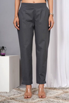 VYMO Regular Fit Women Grey Trousers