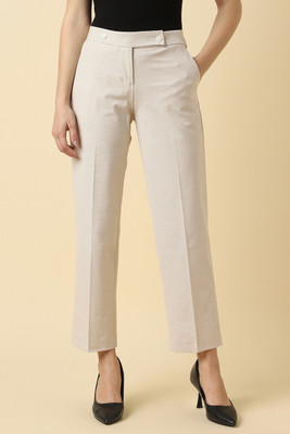 Allen Solly Regular Fit Women Beige Trousers