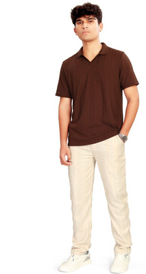 UNOSEVEN Straight Fit Boys Beige Trousers