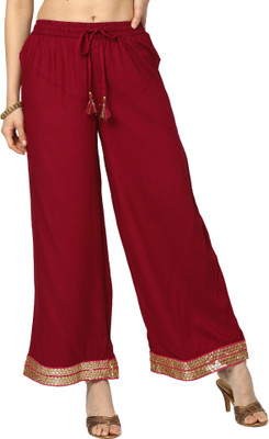 V-MART Regular Fit Women Maroon Trousers