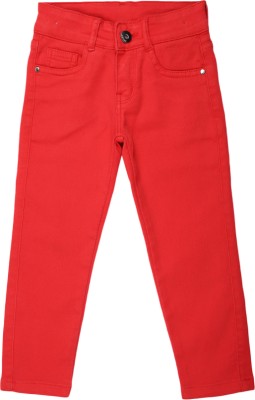 V-MART Slim Fit Girls Orange, Orange Trousers