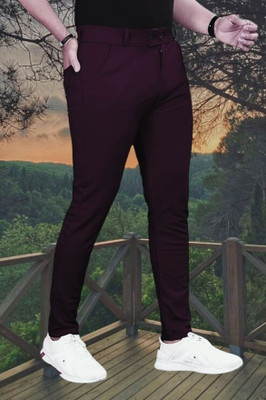 THE PVR CLOTHING Straight Fit Men Purple Trousers