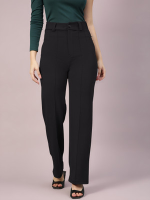Maheshvi Regular Fit Women Black Trousers