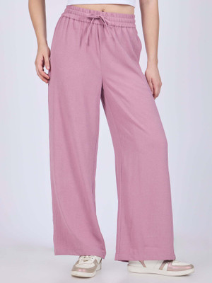 OUTZIDR Relaxed Women Pink Trousers