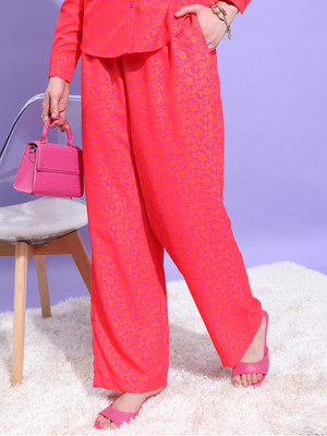 Tokyo Talkies Regular Fit Women Red Trousers