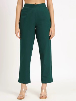 Oxinexx Regular Fit Women Dark Green Trousers