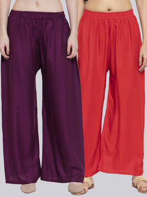 VALLES365 by S.c. Flared Women Purple, Red Trousers
