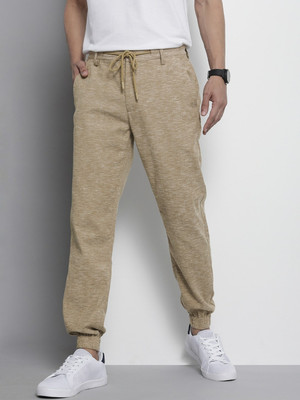 The Indian Garage Co. Slim Fit Men Beige Trousers