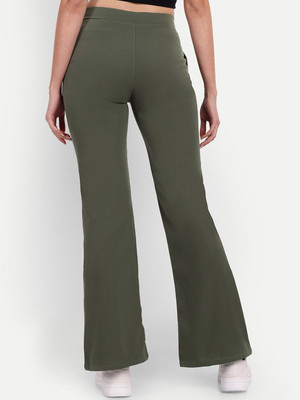 NEXT ONE Flared Women Green Trousers