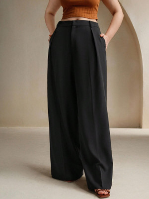 CHEMISTRY Regular Fit Women Black Trousers