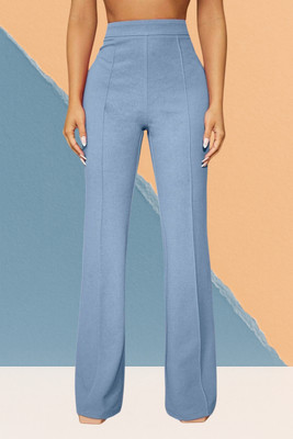 AKOTTY Comfort Fit, Regular Fit Women Light Blue Trousers