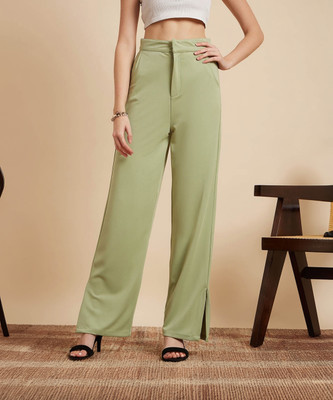 MINT STREET Regular Fit Women Green Trousers