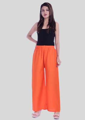 PinkCity Style Regular Fit Women Orange Trousers